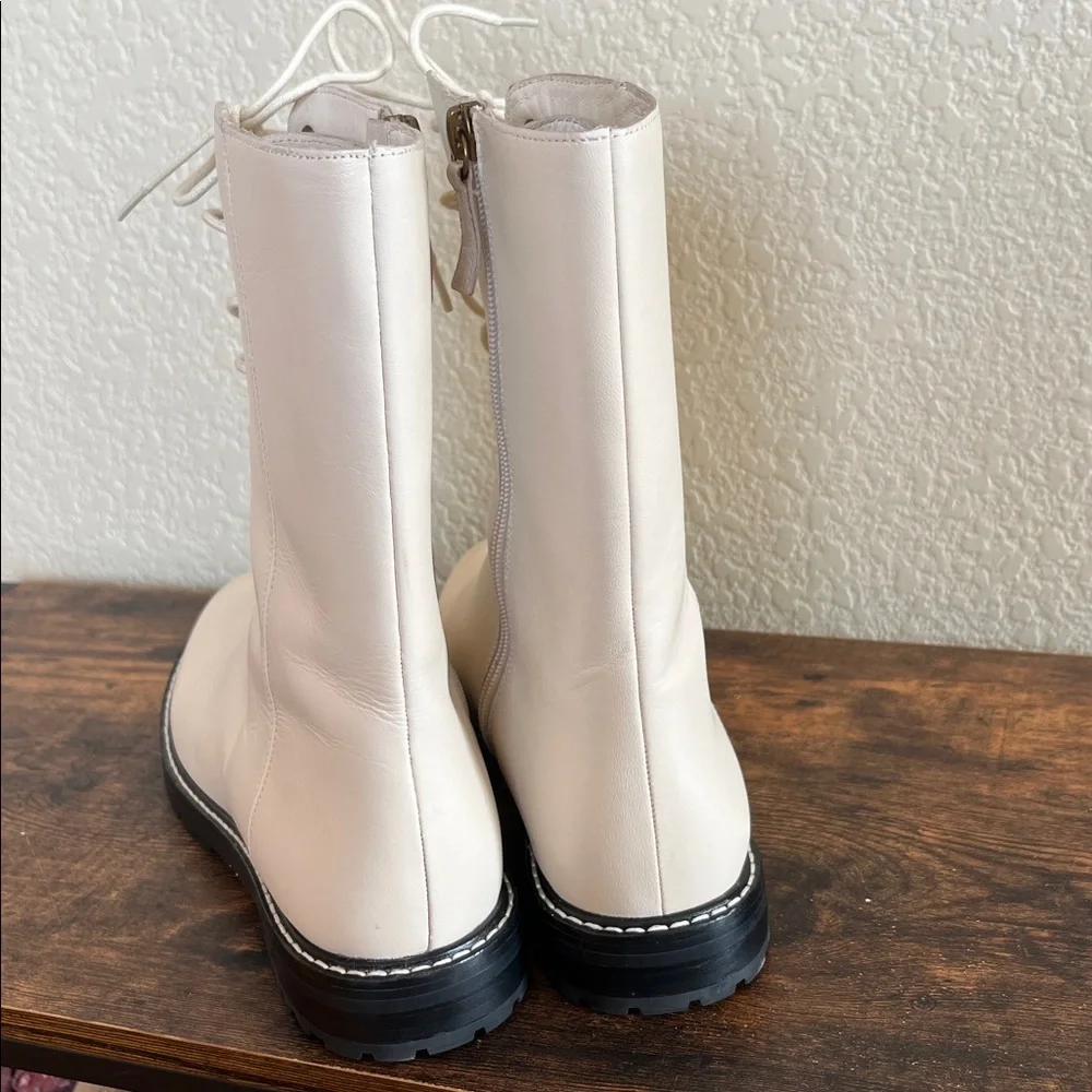 J.Crew Gwen Lug-Sole Leather Lace-Up Boots